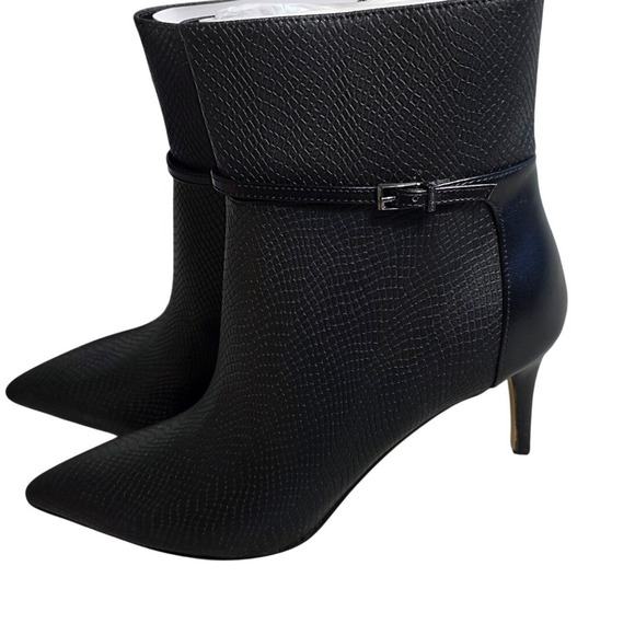 Calvin‎ Klein  Black Croc Pointed Toe Ankle Boots Dress Booties Womens 11M NEW - Picture 4 of 6